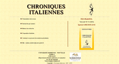 Desktop Screenshot of chroniquesitaliennes.univ-paris3.fr